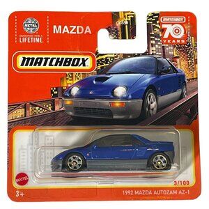 Matchbox 1992 Mazda Autozam AZ-1 Blue 70 Years 1:64 Diecast Car